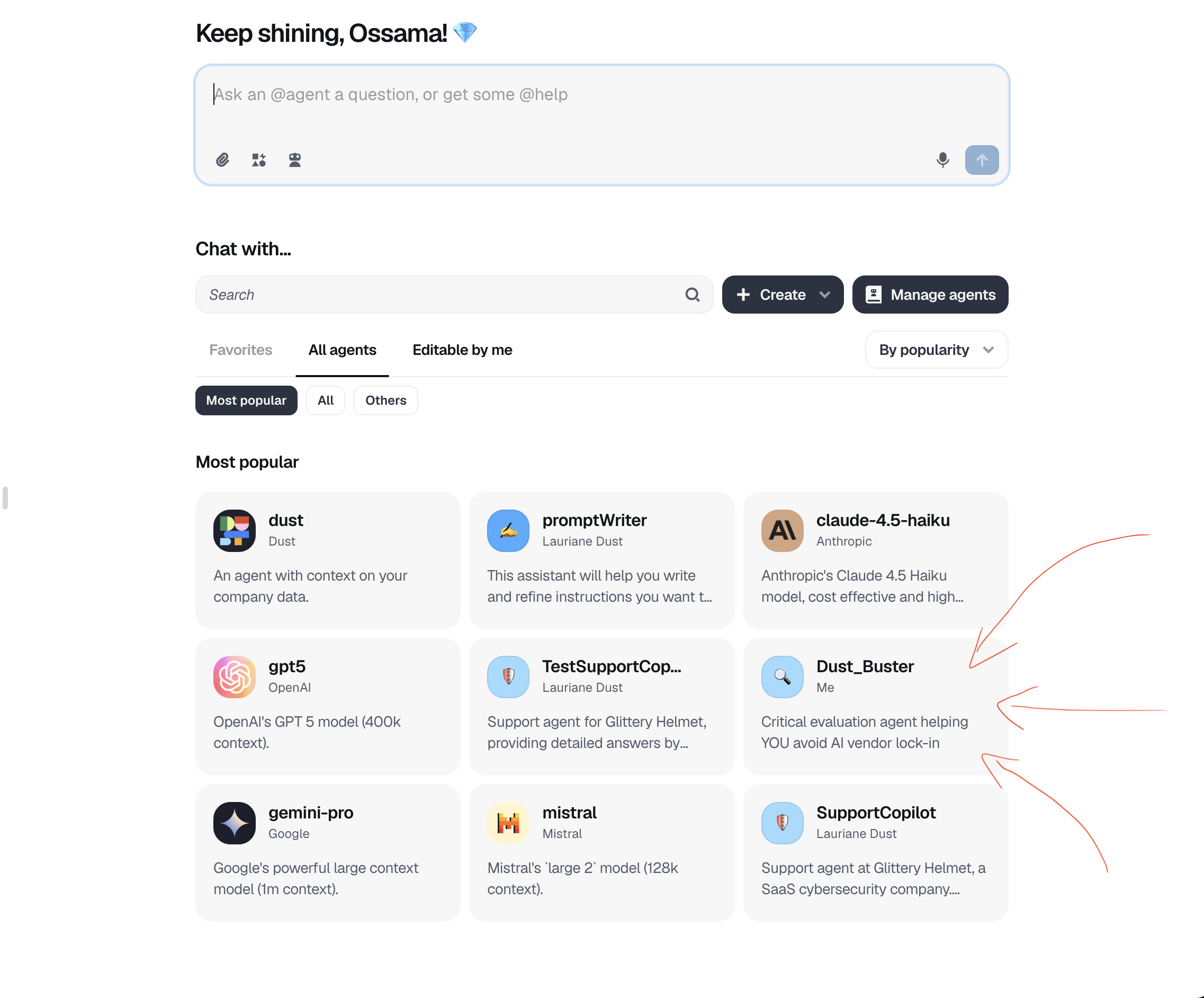 The Dust Buster agent live on their platform