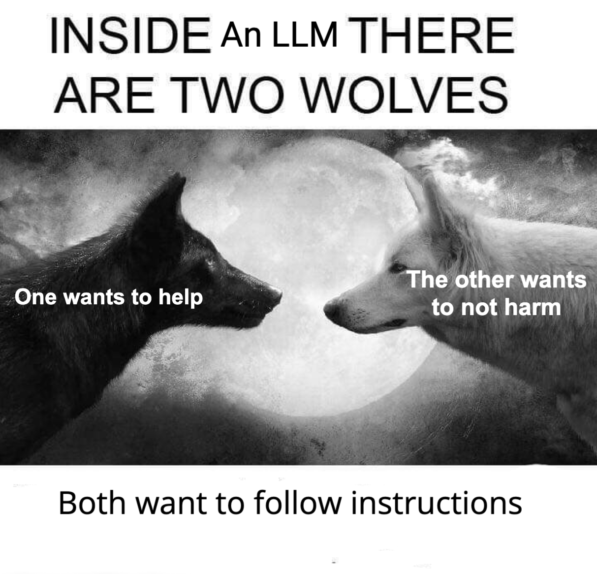 Two wolves meme